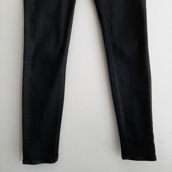 J BRAND Coated Coat Steal Super Skinny Black Jeans Sz 27 Flawed - Picture 4 of 12